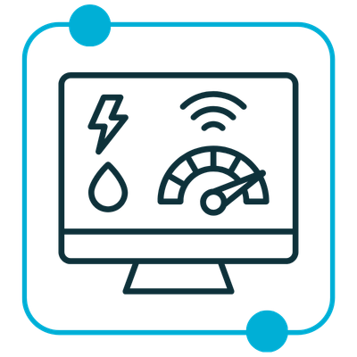 Environmental Monitoring Icon Blue – Rectitude 369